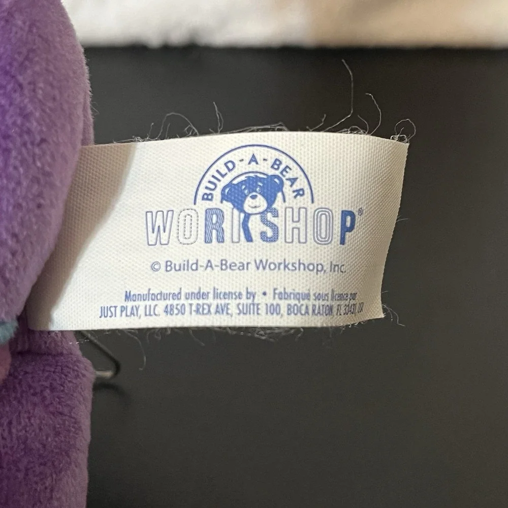 Build a Bear Workshop Mini Purple Rainbow Unicorn Zipper Back Pouch w/ Heart